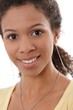 Closeup portrait of attractive afro woman