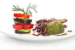 Roast meet with grilled vegetables