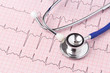 ECG printout and stethoscope