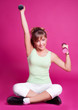Foto: woman with dumbbells woman with dumbbells