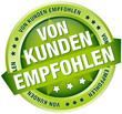 Button Banner "Von Kunden empfohlen" grün