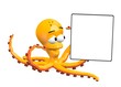 Illustration: 3d render of octopus with template 3d render of octopus with template