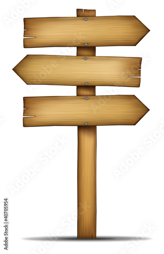 Illustration: Wooden Directions Arrow Signs Wooden Directions Arrow Signs