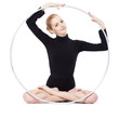 blonde gymnast with hula hoop blonde gymnast with hula hoop