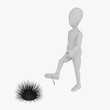 3d render of cartoon character with sea urchin 3d render of cartoon character with sea urchin