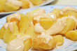 typical spanish patatas bravas, spicy potatoes