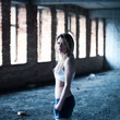 beautiful blonde in urban slums beautiful blonde in urban slums