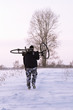 Man carries a bicycle