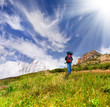 Photo: Hiker in mountains Hiker in mountains