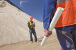 Two engineers at a gravel and asphalt plant