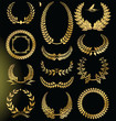 Golden laurel wreath set