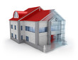 Exterior house design. Over white background
