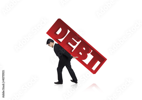 Photo: Man struggling with large Debt Man struggling with large Debt