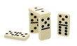 Dominoes construction on white background
