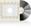 Black vinyl disc with grunge abstract cover