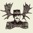 horny officer. vector illustration