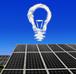Photo en ligne au meilleur prix Bulb from clouds above the solar energy panels