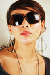 Modische Sonnenbrille Portrait asiatische Frau