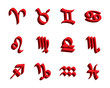horoscope zodiac signs, set of icons, vector illustration