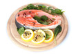 Red fish with lemon and parsley