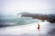Photo: Depression and sadness concept - woman and foggy sea Depression and sadness concept - woman and foggy sea