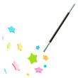 Black magic wand with stars isolated Black magic wand with stars isolated