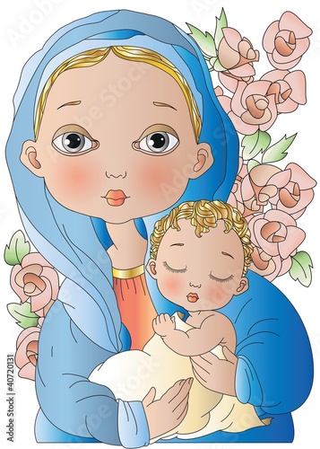 Vettoriale: madonna delle rose madonna delle rose