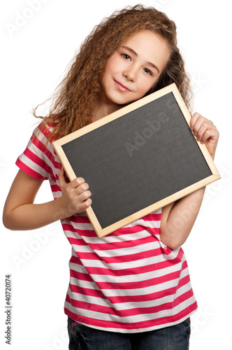 Photo: Girl with blackboard Girl with blackboard
