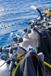 Scuba tanks on a dive boat