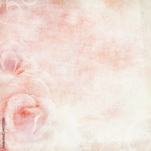 Illustration: pink wedding background with roses pink wedding background with roses