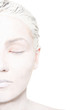 half the women in white face make-up half the women in white face make-up