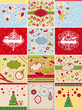 set of Christmas cards and design elements set of Christmas cards and design elements