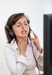 Il business woman with throat pain Il business woman with throat pain
