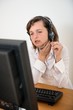 Sick business person at computer Sick business person at computer