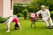 Happy retirement with grandchild Happy retirement with grandchild
