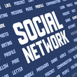 Background with social network keywords. Vector illustration.