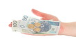 Polish money isolated in hand