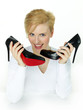 Young female is happy to have a pair of High Heels