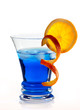 Blue Curacao cocktail isolated on white