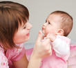 Mother looking at baby Mother looking at baby