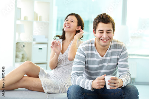 Photo: Cute couple indoors Cute couple indoors