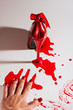 Crime scene with shoe