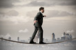 Businessman on the rope