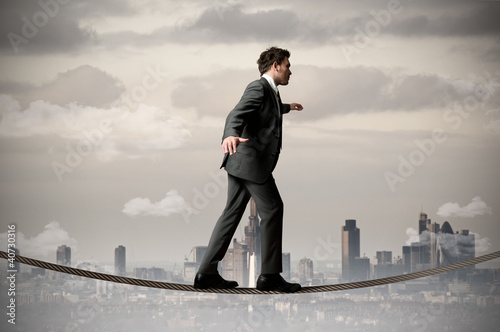 Photo: Businessman on the rope Businessman on the rope