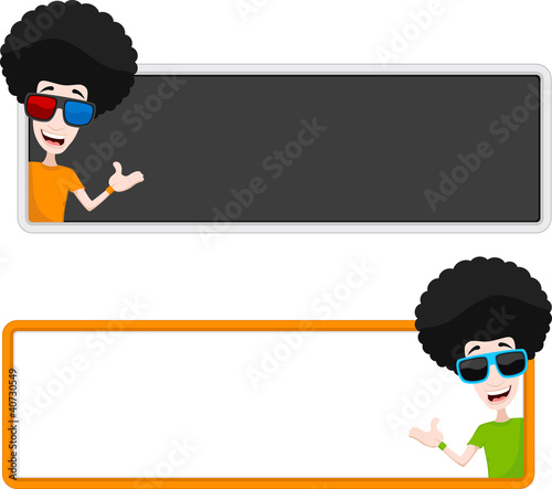 Vector: Funky Banner Characters Funky Banner Characters