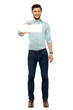Man holding empty sign