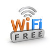 WiFi free zone sign. 3D icon over white WiFi free zone sign. 3D icon over white