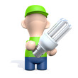 Männchen mit Energiesparlampe
