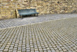 Empty green wooden bench. Empty green wooden bench.
