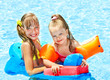 Children  in swimming pool.